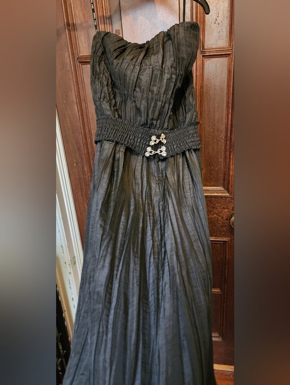 Vintage Y2K Betsey Johnson New York Black Plissé Strapless Cocktail Dress-Sz 10
